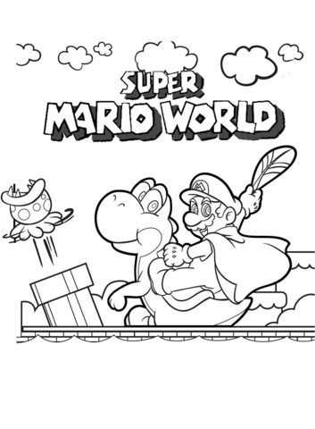 Super Mario World coloring page | Free Printable Coloring Pages