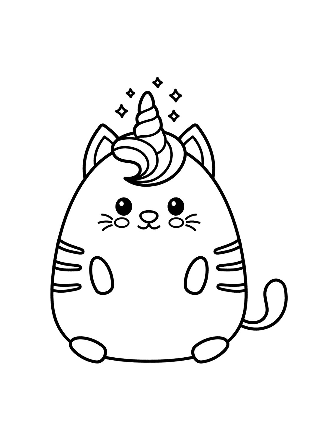 Cute Unicorn Cat Coloring Page   Coloring Home