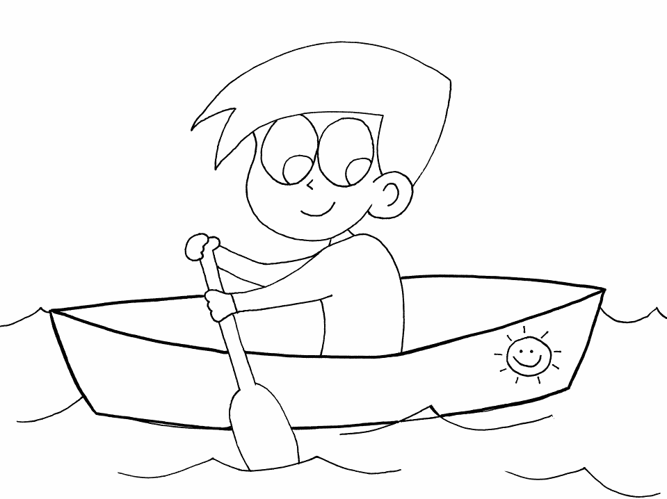 Canoe Canoeingboy Sports Coloring Pages coloring page & book for kids.