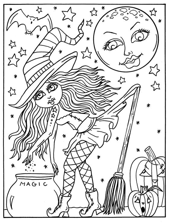Hocus Pocus Witches printable Coloring pages for adults | Etsy