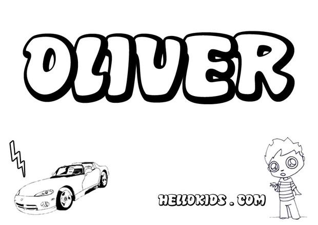 Oliver - Boys Names Coloring Page