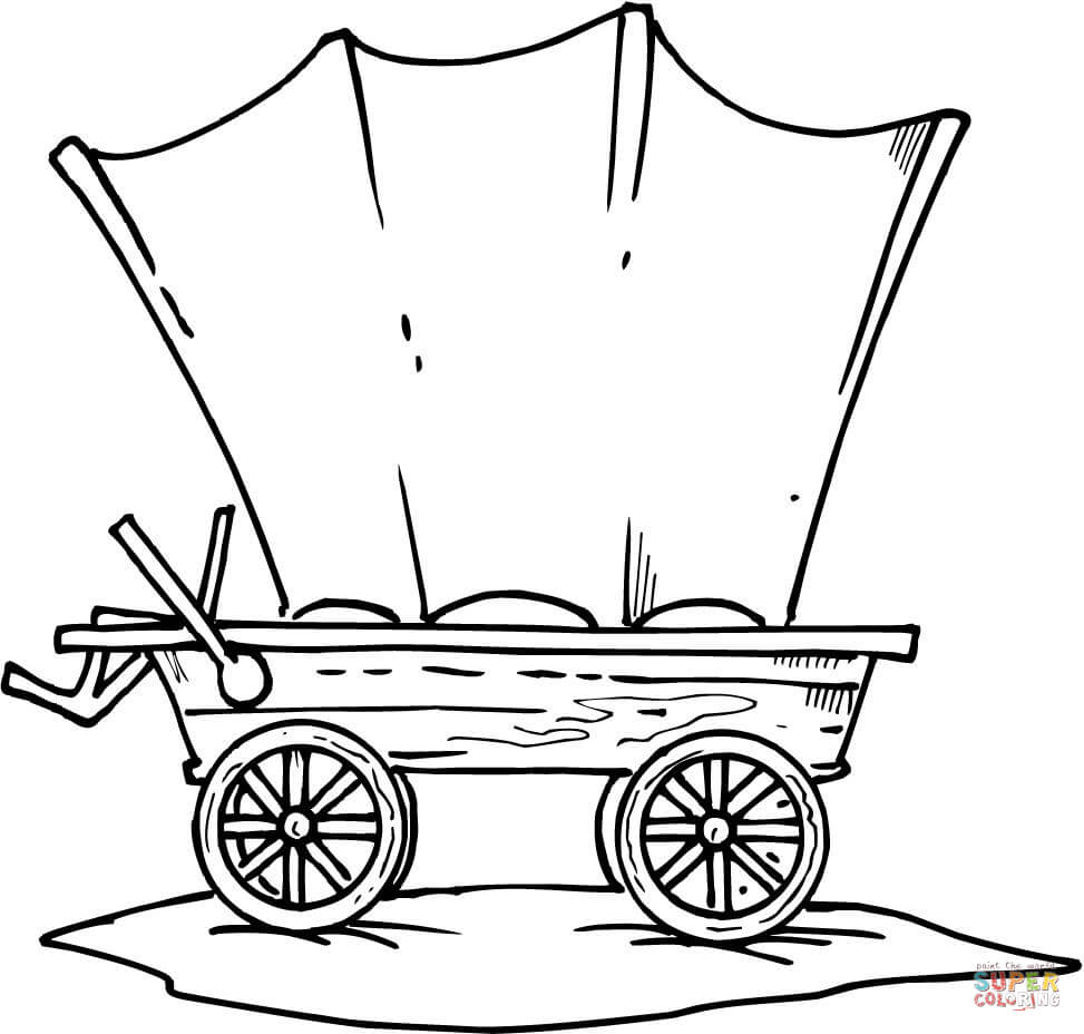 Western Wagon coloring page