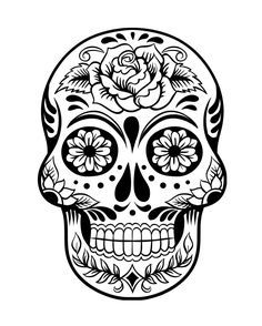 Day Of The Dead Sugar Skulls - Coloring Pages for Kids and for Adults