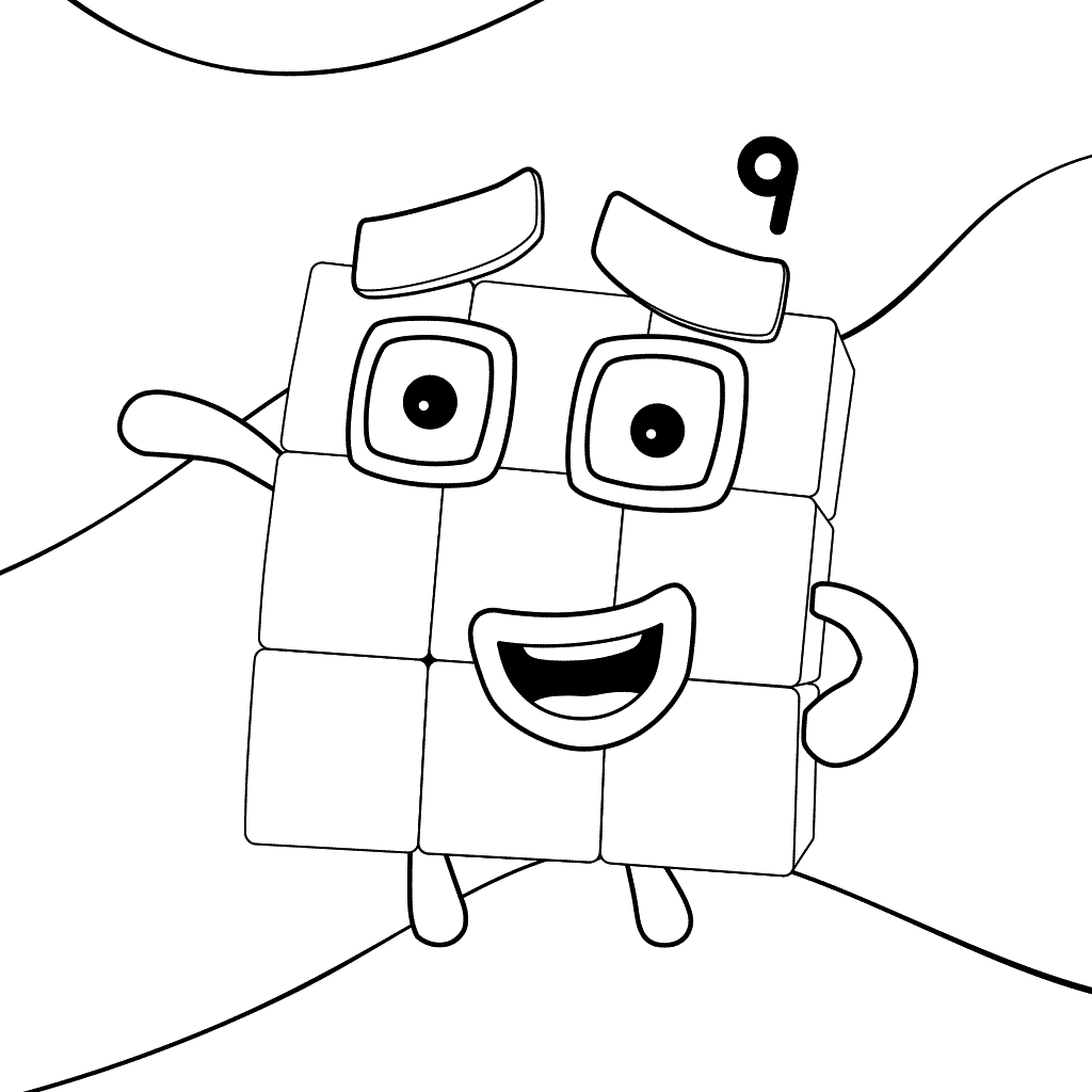 Numberblocks Number 9 Coloring Pages - Get Coloring Pages