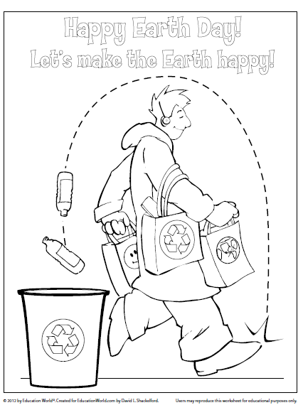 Coloring Sheet Template: Happy Earth Day | Education World