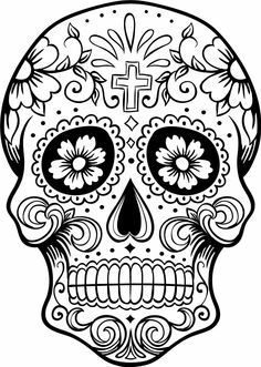 Day Of The Dead Skull Template Printable - Coloring Pages for Kids ...