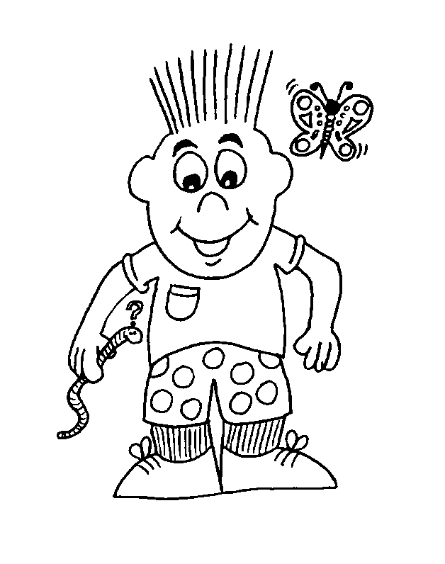 Little Boy Free Coloring Pages for Kids - Printable Colouring Sheets
