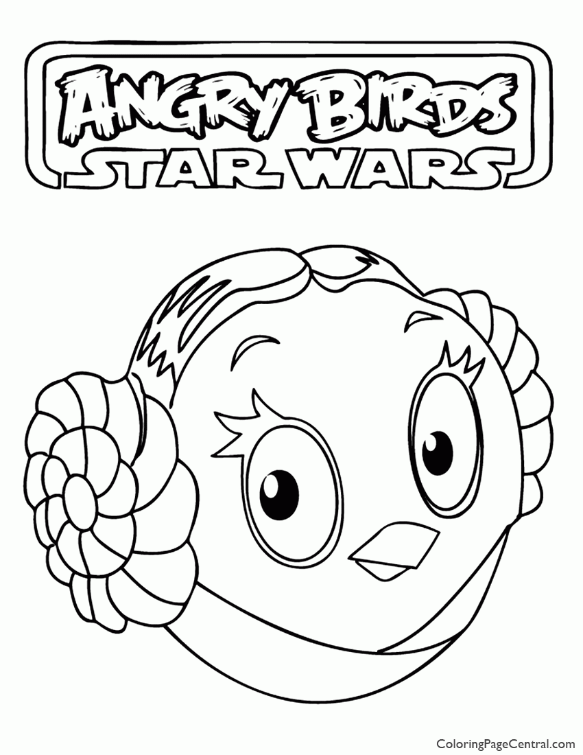 Angry Birds Star Wars – Princess Leia 01 Coloring Page | Coloring ...