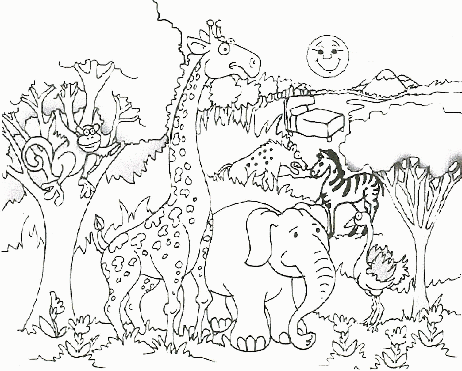 Zoo Scene Coloring Pages   Coloring Home