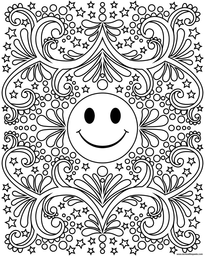 Don't Eat the Paste: Happy Face Coloring Page