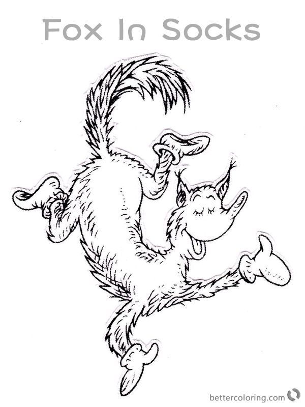 Fox in Socks from Dr Seuss Coloring Pages Fox Dancing printable ...
