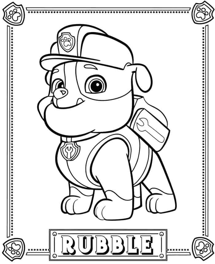 Paw Patrol Coloring Pages Rubble - ColoringFile