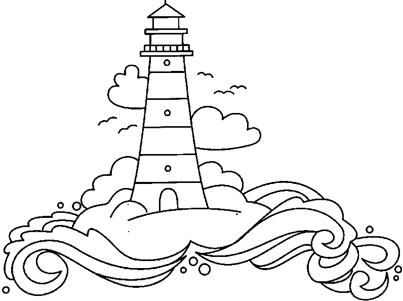 Lighthouse Coloring Pages Free - Coloring Home