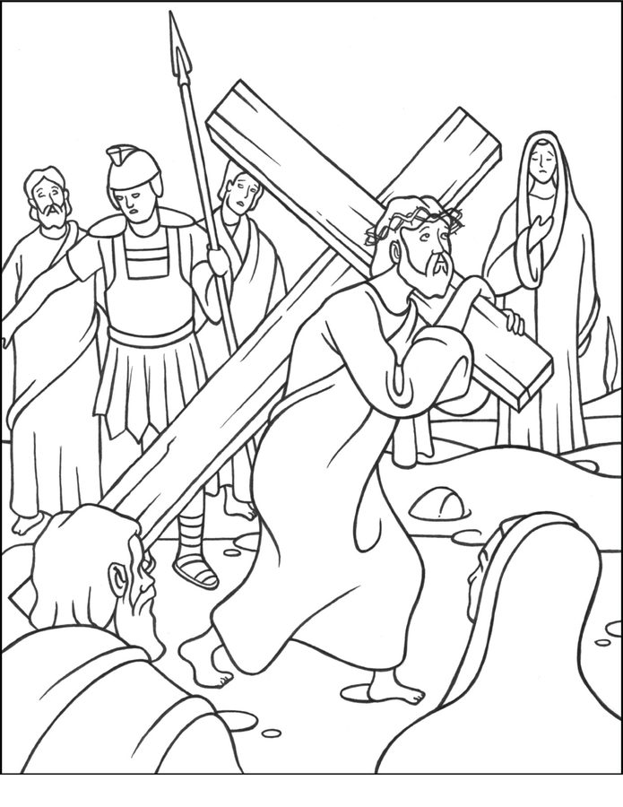 Stations of the Cross with Jesus coloring book to print and online