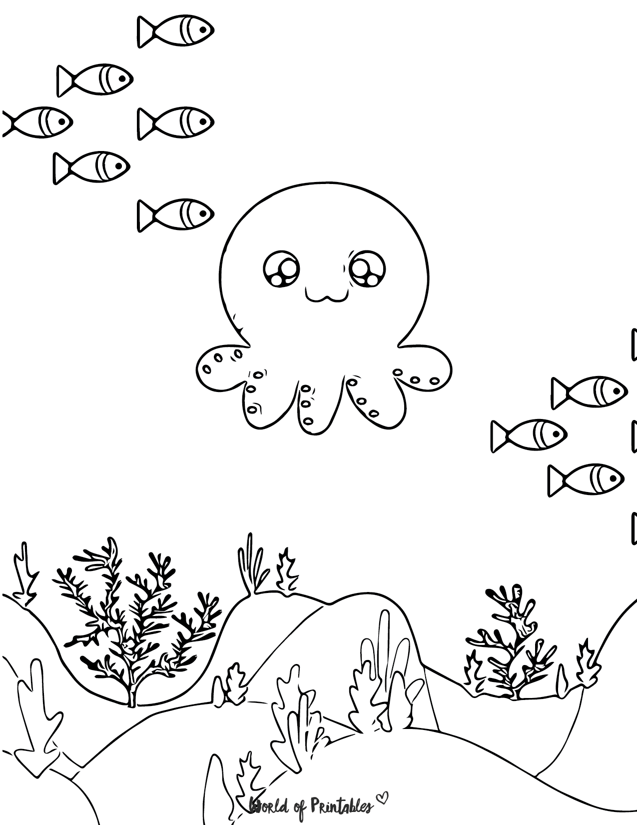 Octopus Coloring Pages - World of Printables