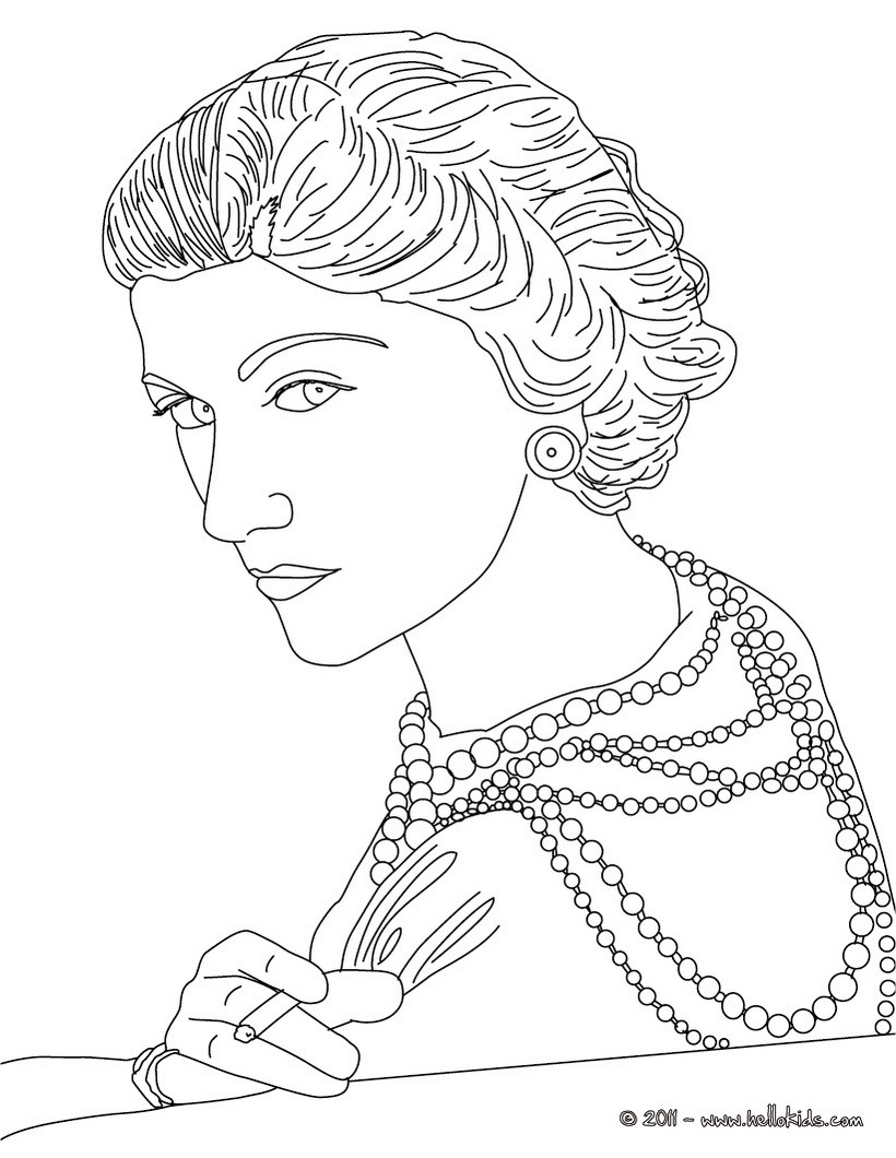 Coco chanel french designer coloring pages - Hellokids.com