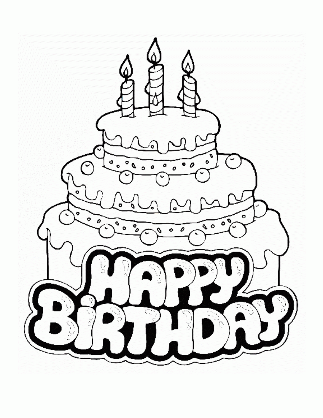 Printable Happy Birthday Coloring Pages  Coloring Me - Coloring Home