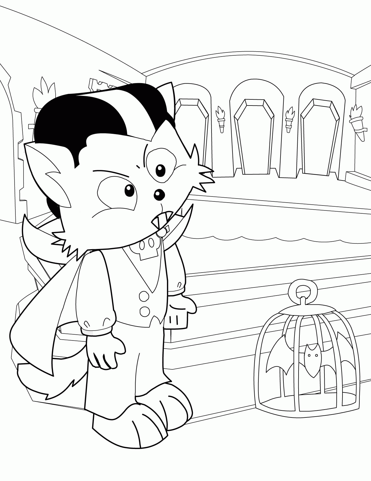 Vampire Coloring Page - Handipoints