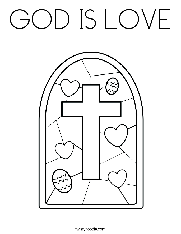 GOD IS LOVE Coloring Page - Twisty Noodle