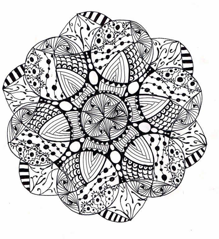 Advanced Mandala - Coloring Pages for Kids and for Adults