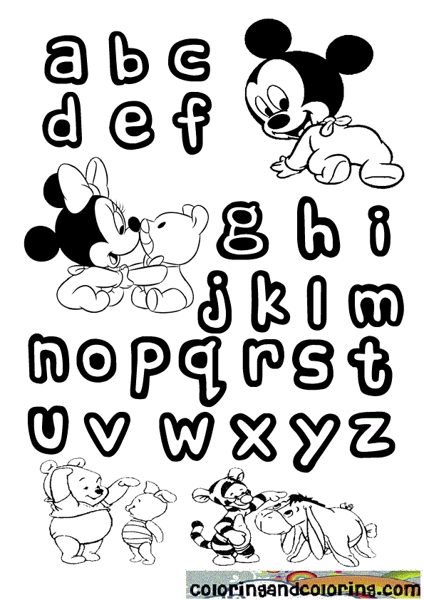 alphabet mickey mouse coloring | Coloring and coloring
