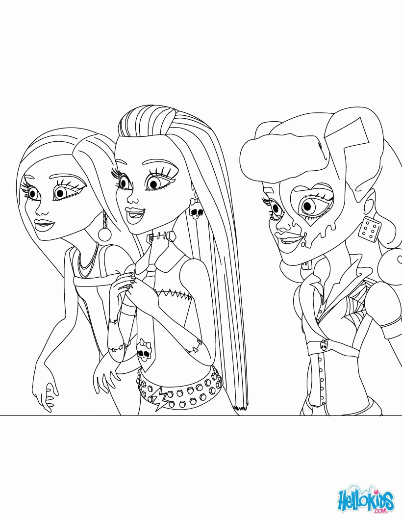 MONSTER HIGH coloring pages - MONSTER HIGH DOLLS for girls
