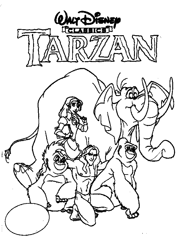Tarzan And The Gorilla Sleep Coloring Pages For Kids Printable Free