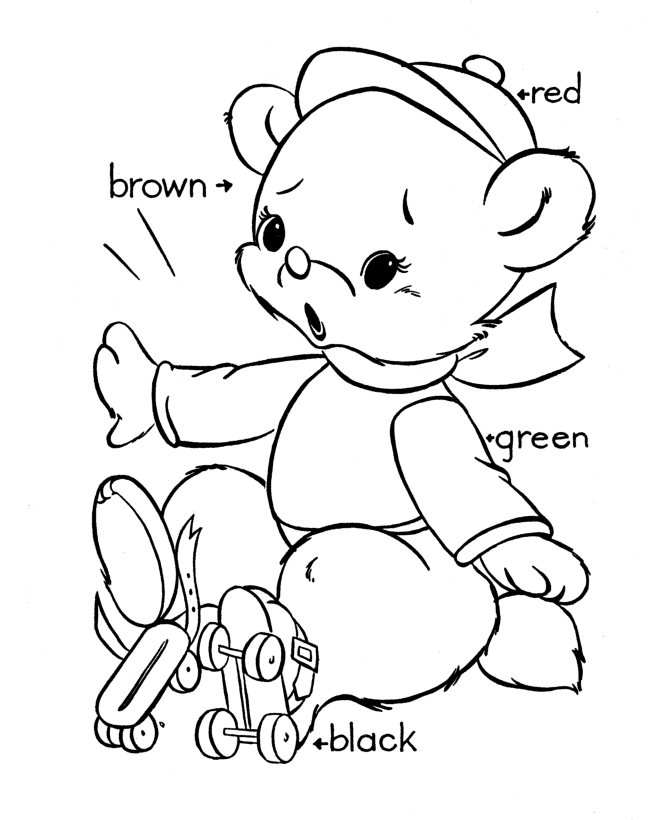 Teddy Bear Coloring Pages | Skating Teddy Bear Coloring sheet ...