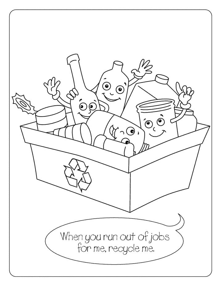 Recycling - Coloring Page for Kids - Free Printable Picture