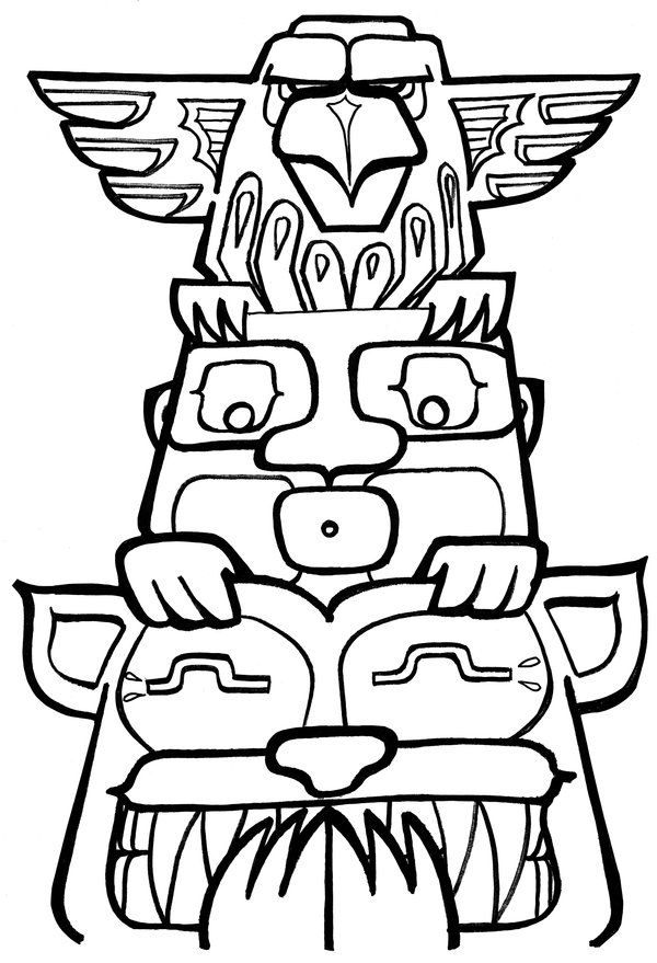 Totem Pole Coloring Page - Coloring Home