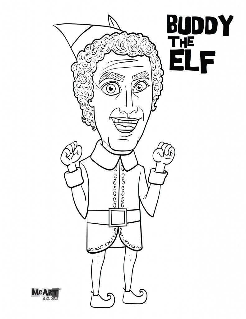 Buddy the Elf & Jovie Coloring Pages | McIllustrator