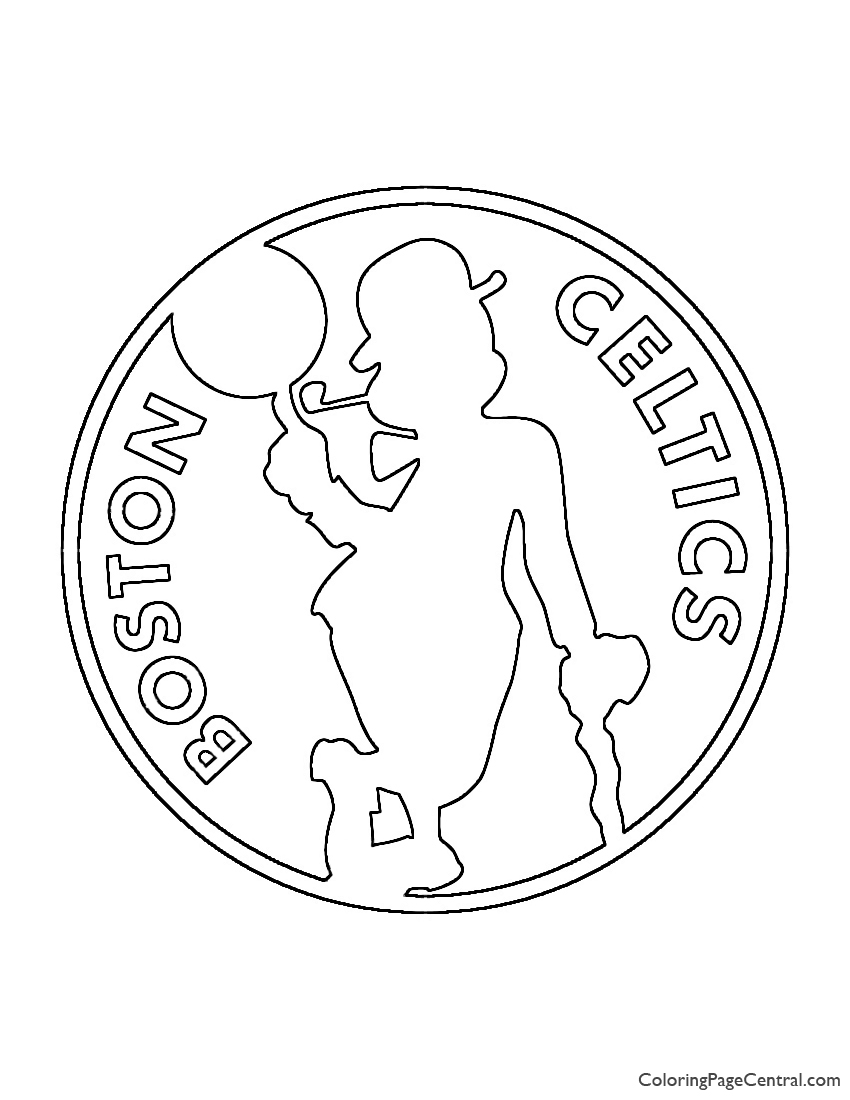 NBA Boston Celtics Logo 02 Coloring Page | Coloring Page Central