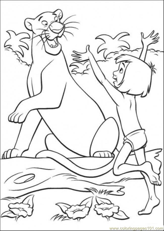 Mowgli With Bagheera Coloring Page for Kids - Free The Jungle Book  Printable Coloring Pages Online for Kids - ColoringPages101.com | Coloring  Pages for Kids