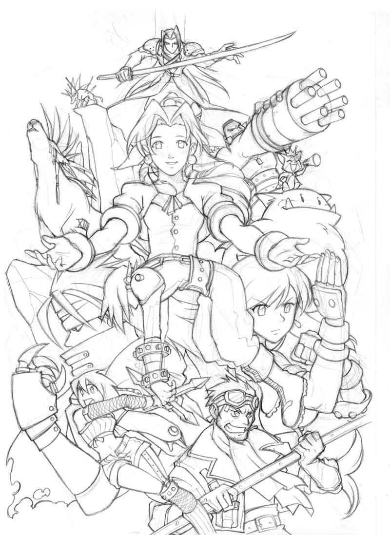 Final Fantasy 7 -sketch- by edwardgan on DeviantArt