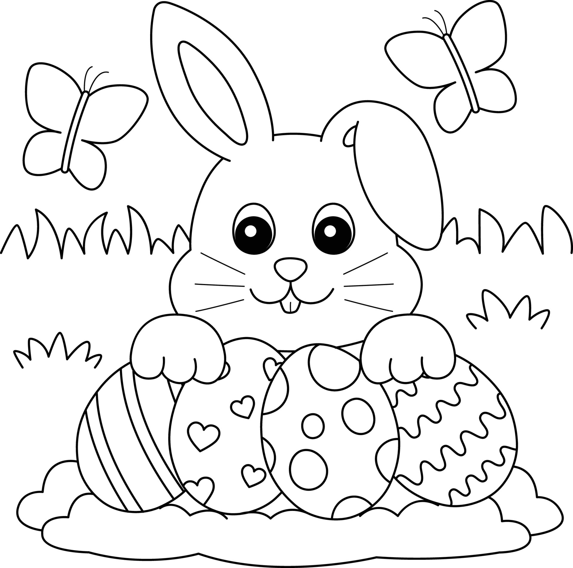 Easter Coloring Page Vector Art, Icons, and Graphics for Free Download
