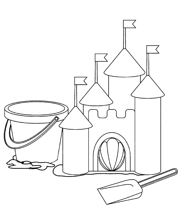 Easy coloring page sand castle - Topcoloringpages.net