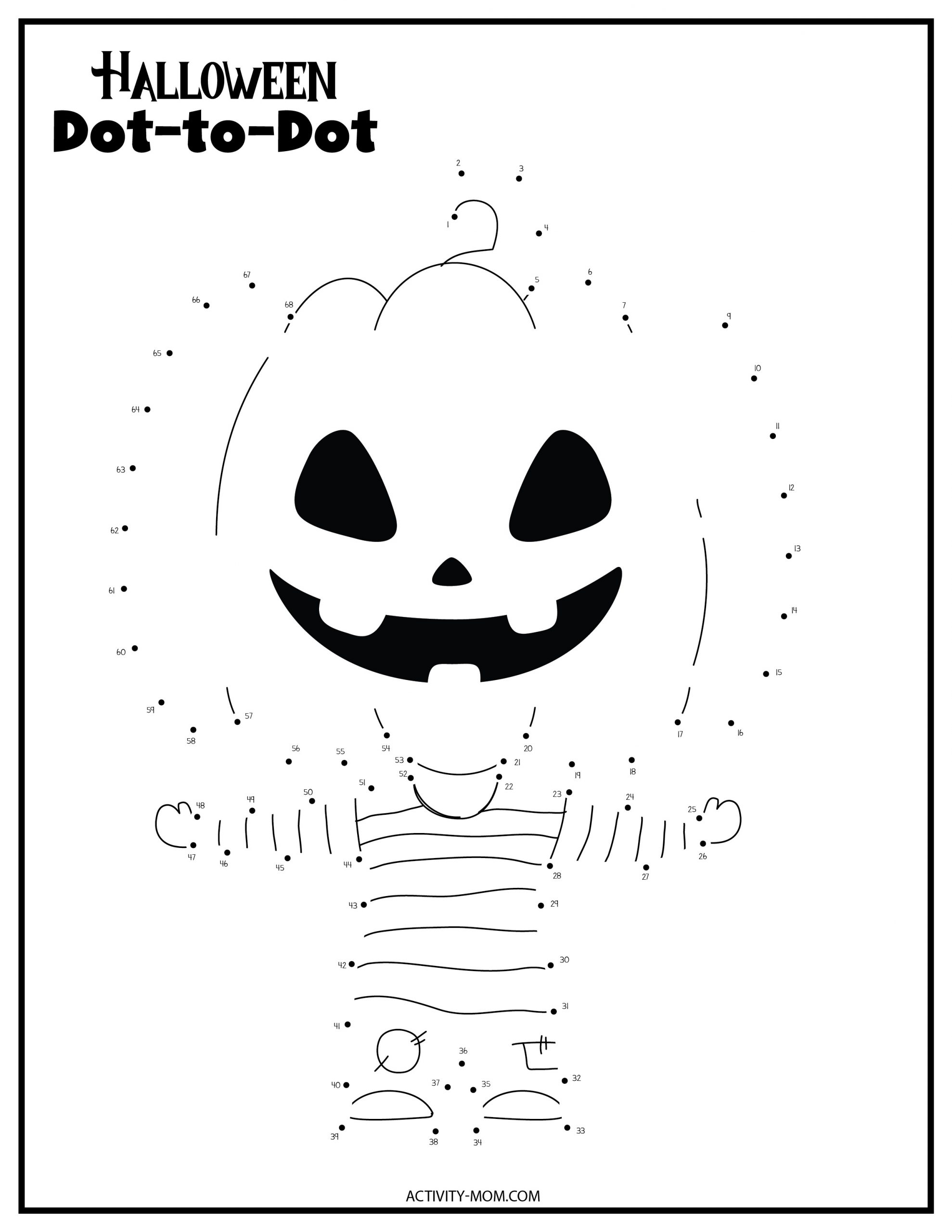Halloween Dot to Dot Printables (free) - The Activity Mom