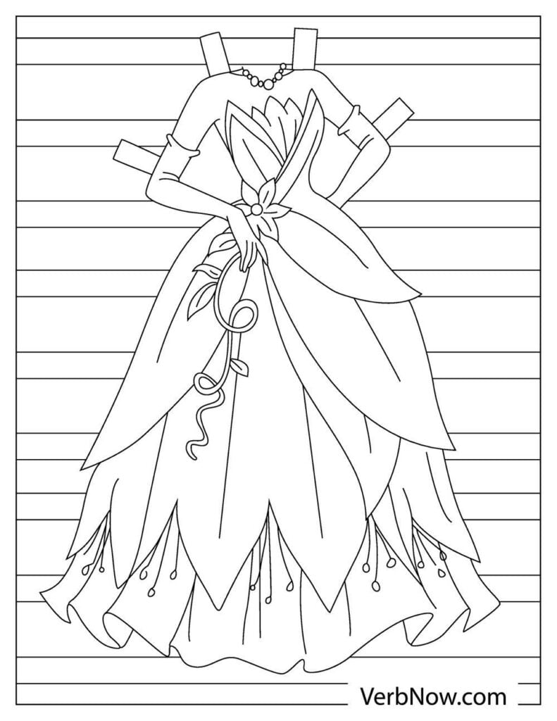 Free DRESSES Coloring Pages & Book for Download (Printable PDF) - VerbNow