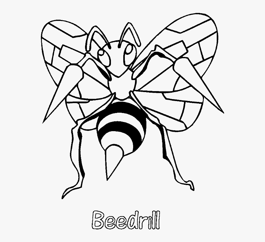 Beedrill Pokemon Coloring Page - Pokemon Beedrill Coloring Page, HD Png  Download , Transparent Png Image - PNGitem