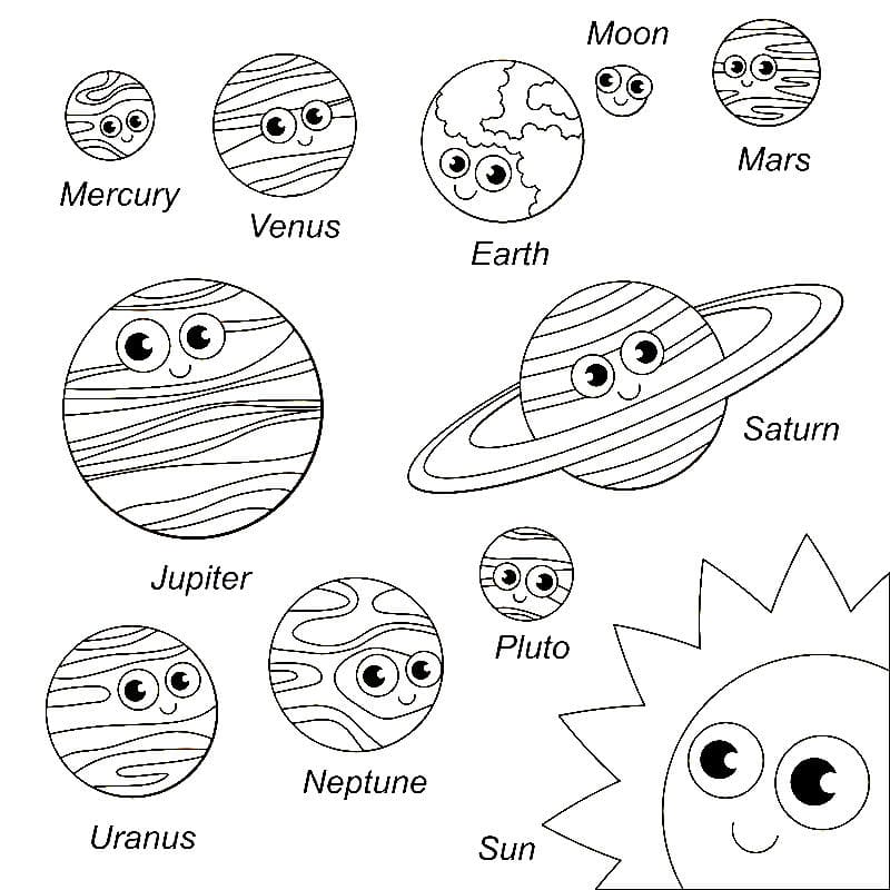 Planets Coloring Page (100 Pieces) Print Free For Kids Coloring Home