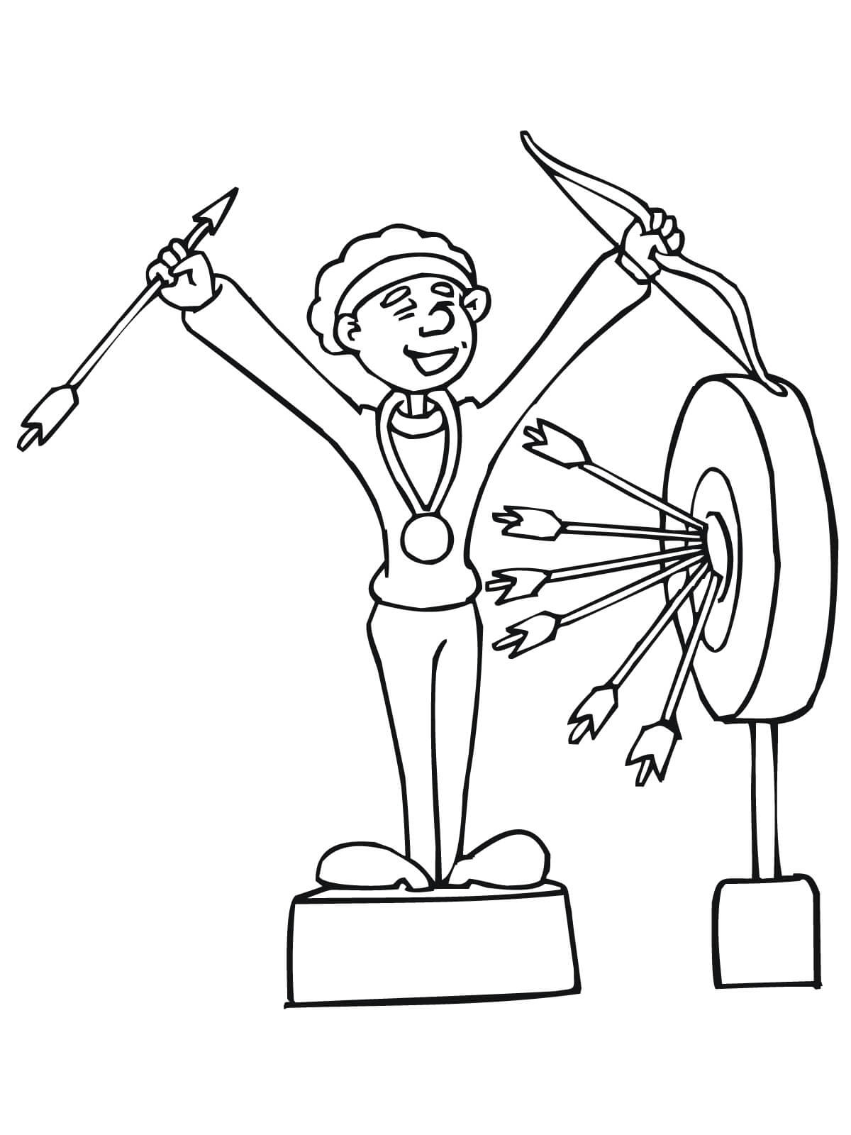The Archer Won The First Prize Coloring Page - Free Printable Coloring Pages  for Kids