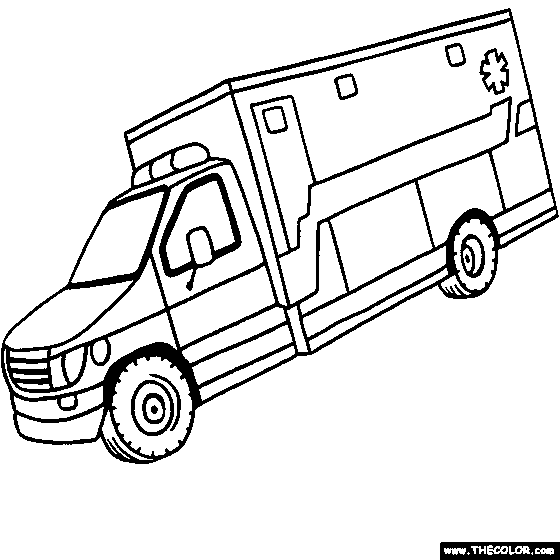 100% Free Vehicle Coloring Pages. Color in this picture of an Ambulance and  others with our library of … | Coloring pages, Online coloring pages, Abc coloring  pages