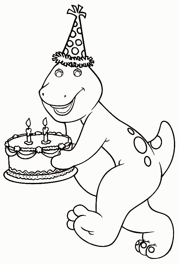 Barney Birthday Coloring Pages - Coloring Home