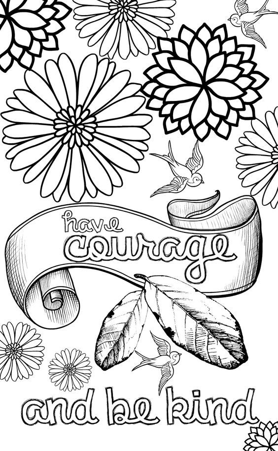 Cinderella Inspired Grown Up Colouring Pages: Have Courage and Be ...