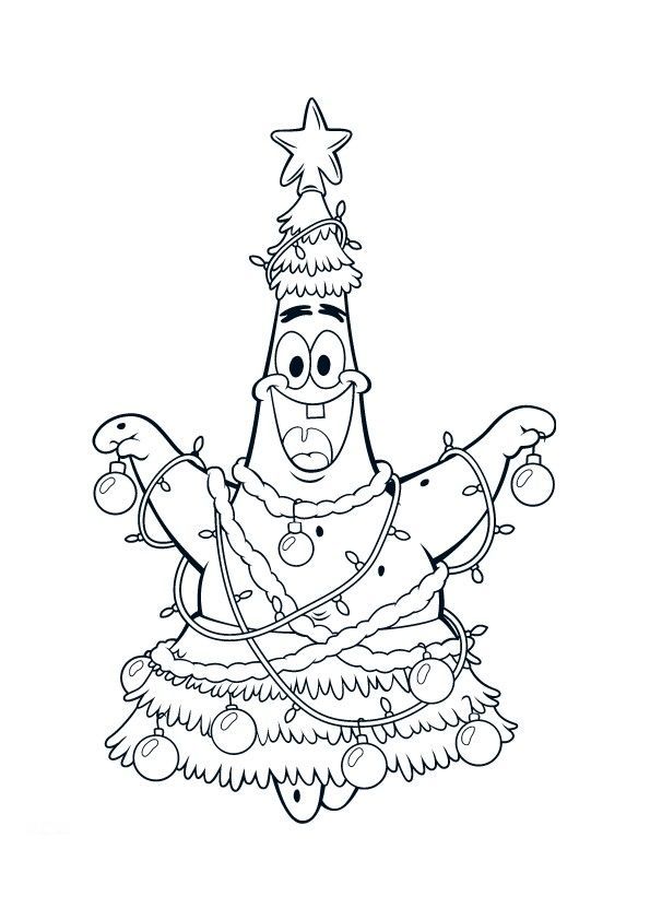 Patrick Coloring Pages Of Christmas Tree | Christmas Coloring ...