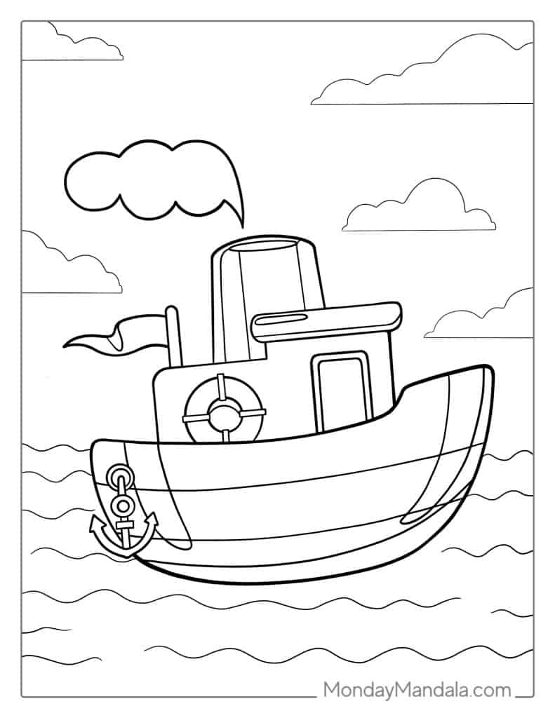 32 Boat & Ship Coloring Pages (Free PDF ...