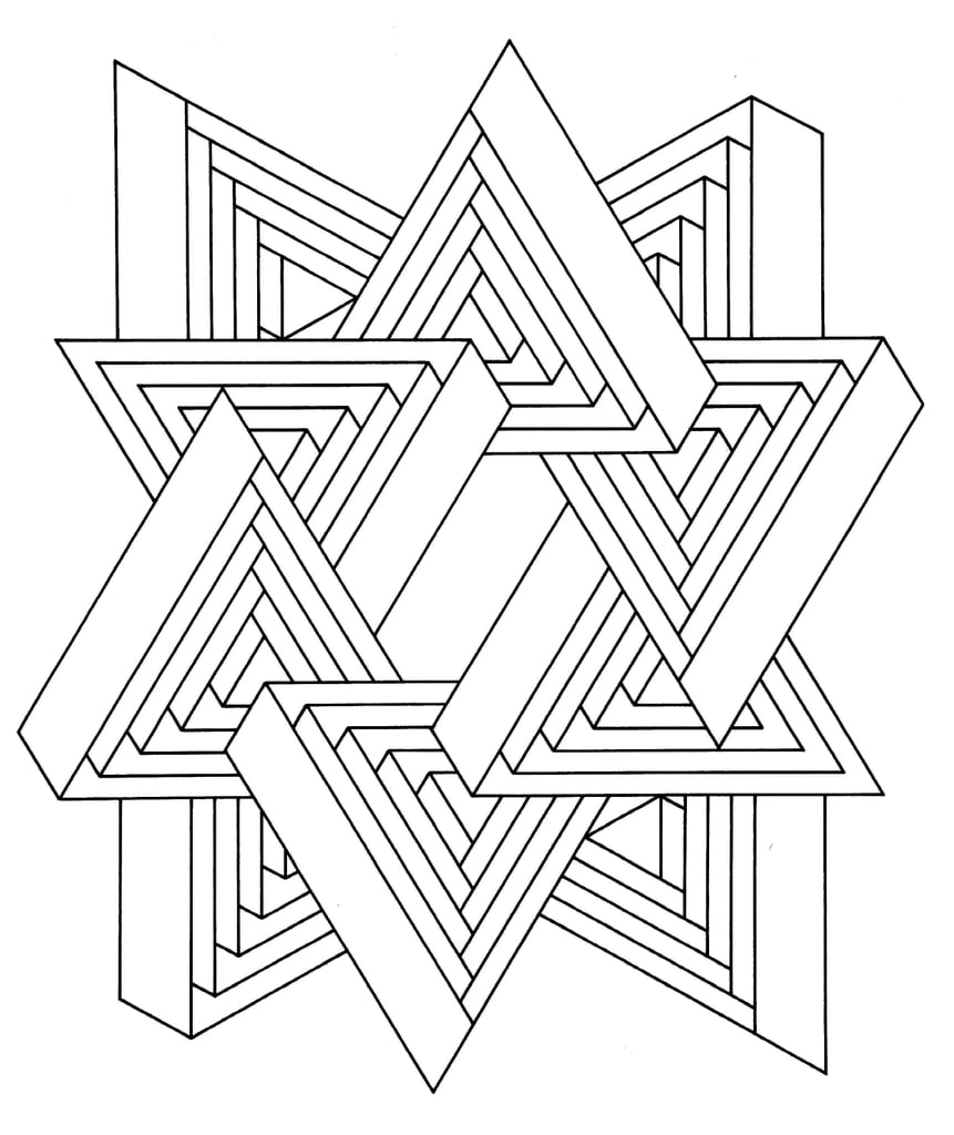 Get the coloring page: Triangles | Free Colouring Pages For Adults |  POPSUGAR Australia Smart Living Photo 13
