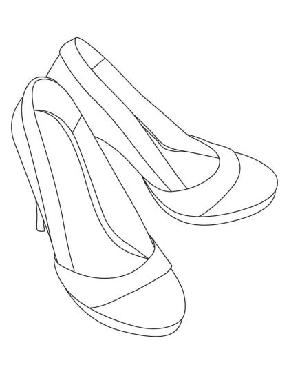High heel sandals coloring pages | Download Free High heel sandals ...