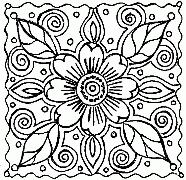 abstract flower coloring pagespin linda sangiorgio on crafty ...