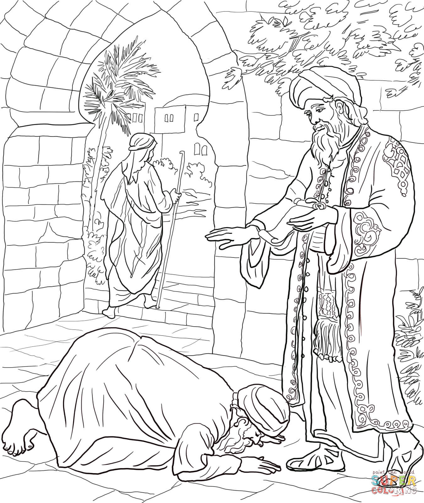 Parable of the Two Debtors coloring page | Free Printable Coloring ...